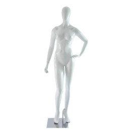 Manequim branco Feminino mo na cintura pernas pose