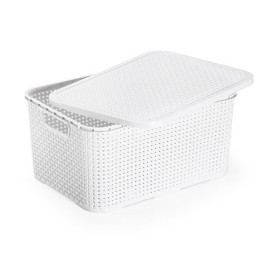 Caixa organizadora rattan branca 15