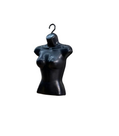 Cabide Busto Feminino em PVC Preto 40,5x65,5x4,6cm