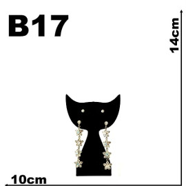  Expositor gato para brincos em veludo preto B17