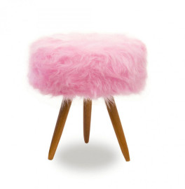 Puff Felpudo De Pelcia - rosa 3 ps palito