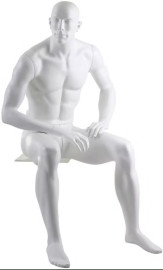  Manequim masculino atltico com sentado branco