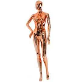 Manequim feminino brilhante mo na cintura pernas pose golden