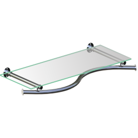  Arara fixa "S" premium cromada com base de vidro