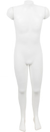 Expositor masculino juvenil pl�stico corpo inteiro sem cabe�a sem bra�os e pernas retos branco