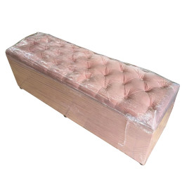 Bau Puff Caladeira Recamier Beira De Cama Casal rosa
