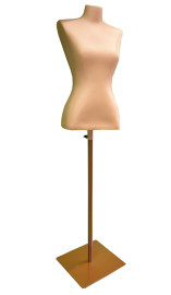 Busto com pedestal dourado feminino bege