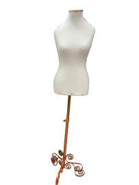 Busto feminino pedestal retro branco