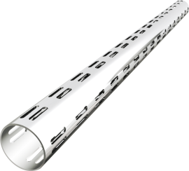 Tubo cremalheira com 4 rasgos duplos