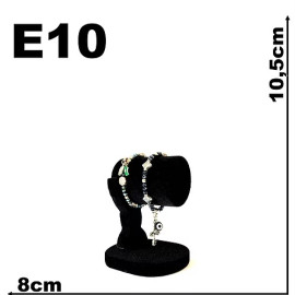  Expositor para pulseira tubo com base lateral em veludo preto E10