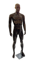 Manequim Masculino De Fibra preto Brao Para Traz pose