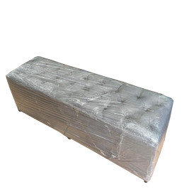 Bau Puff Caladeira Recamier Beira De Cama Casal cinza