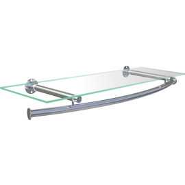 Arara fixa arco premium 1.20 m cromada com base de vidro
