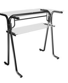 Balco de atendimento central suporte de vidro preto