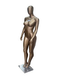 Manequim De Fibra Feminino Cor Champanhe pernas pose