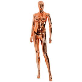 Manequim feminino brilhante braos retos pernas pose cobre