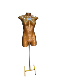 Busto feminino gold com pedestal sem cabea