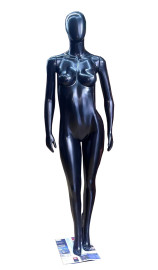 Manequim brilhante fibra feminino preto brao reto
