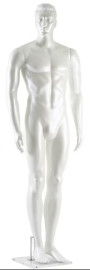 Manequim masculino atltico braos e pernas retas branco