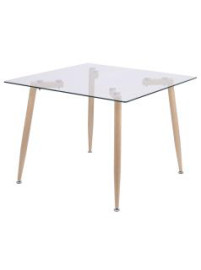 Mesa Quadrada com Tampo de Vidro