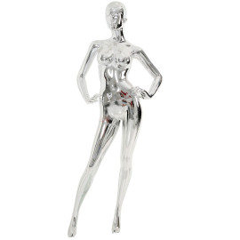 Manequim feminino brilhante duas mo na cintura corpo pose golden
