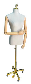 Busto feminino cabea pitoco brao de madeira pedestal rodzio regulvel