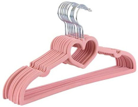 Cabide veludo adulto cor rosa (kit com 12)
