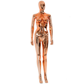 Manequim feminino brilhante braos e pernas pose rose gold