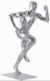 Manequim masculino atltico corredor cromado