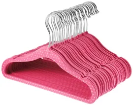 Cabide veludo adulto rosa (kit com 12)