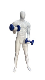 Manequim masculino atleta treino peso