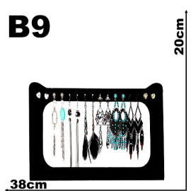 Expositor quadro para brincos em veludo preto B9