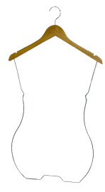 Silhueta Colan expositor de roupa aramado com busto
