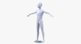 Manequim masculino infantil importado de fibra braos e pernas abertos