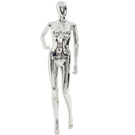 Manequim feminino brilhante mo na cintura e pernas pose cromado