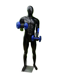 Manequim em fibra masculino treino preto 