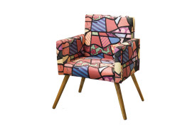 Poltrona Decorativa P�s em Madeira mandala