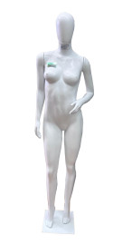 Manequim Feminino branco cara de ovo pose