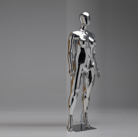 Manequim feminino pluz size cromado importado