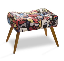 Puff Cama Inbox Aluna Retangular estampado mandala