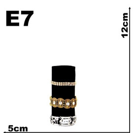 Expositor para pulseira tubo sem base vertical em veludo preto E7