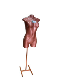 Busto feminino bronze com pedestal sem cabea