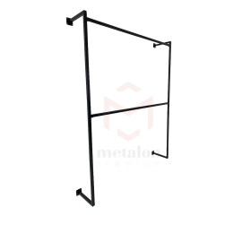  Arara de Parede 150cm 2 Cabideiros Removveis Paris Fashion preta