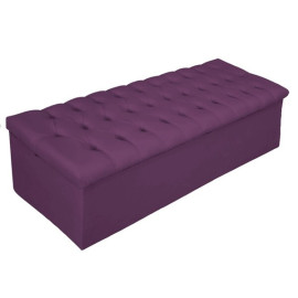 Bau Puff Caladeira Recamier Beira De Cama Casal lilas