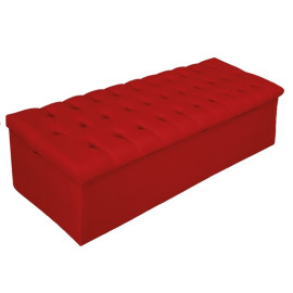 Bau Puff Caladeira Recamier Beira De Cama Casal vermelho