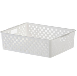 Cesto organizadora rattan branca largo