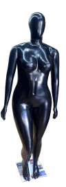 Manequim preto em fibra feminino GG