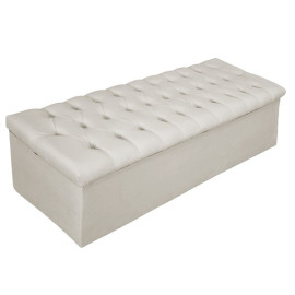 Bau Puff Caladeira Recamier Beira De Cama Casal branco