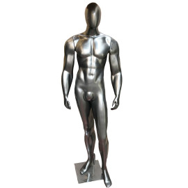 Manequim masculino cromado bombado pose importado