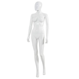 Manequim feminino brilhante braos e pernas retas branco